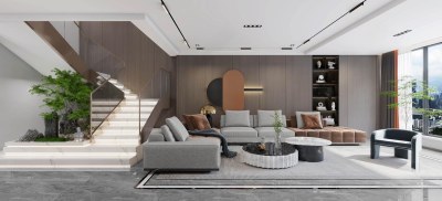 现代家居客厅3D模型下载